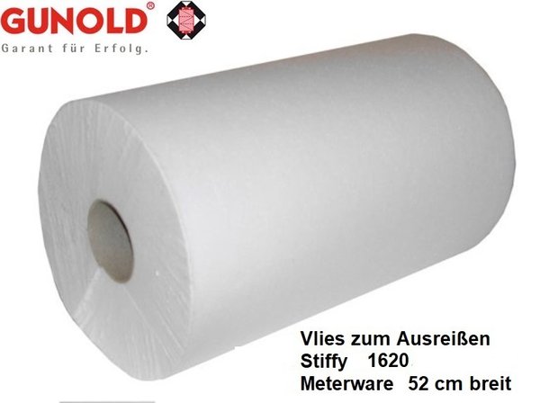 Gunold Stickvlies Stiffy 1620 52 cm breit 5 Meter Farbe weiß