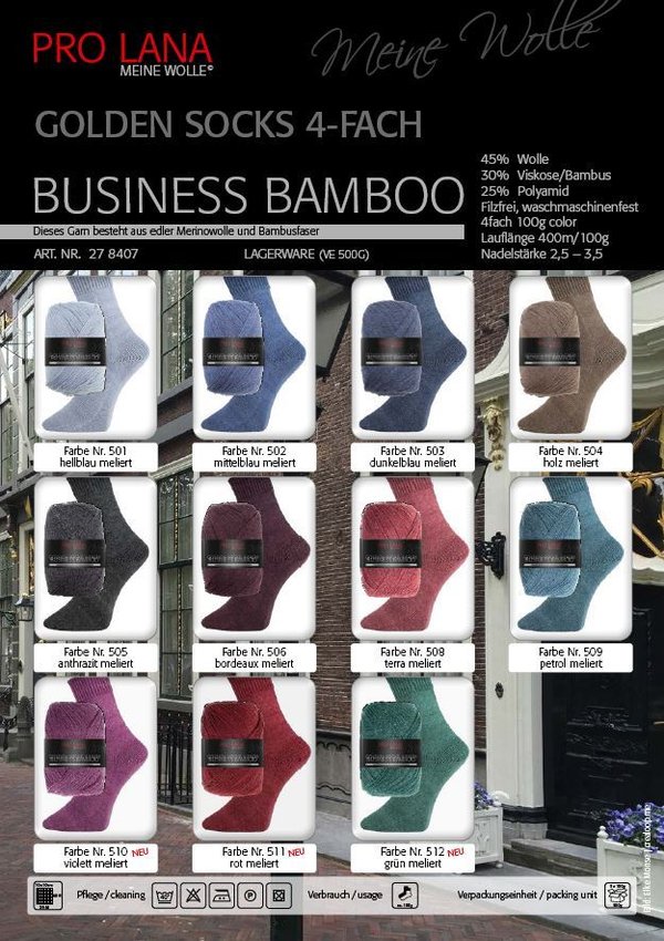 Golden Socks Business Bamboo 4fach 100 g Farbe 501