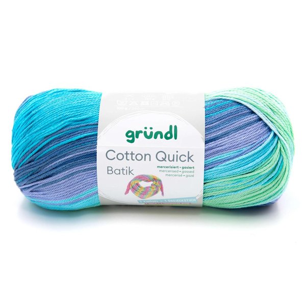 Cotton Quick Batik 100 g 100 % Baumwolle - 03 natur - türkis - gelb - grün