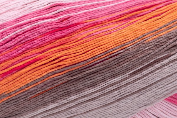 Cotton Quick Batik 100 g 100 % Baumwolle - 07 beigebraun-rosa-orange