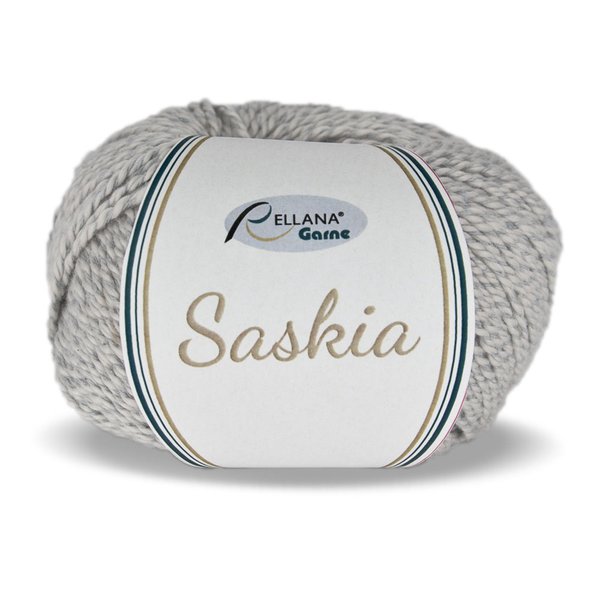 Saskia mit Seidenanteil 50 g von Rellana - Neuheit Sommer 2023 - Farbe 14 grau meliert